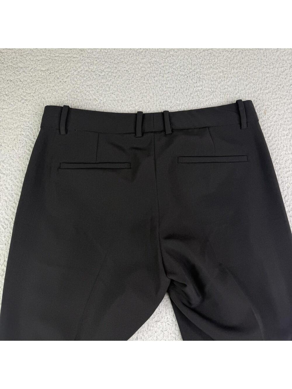 Theory Vintage Wool Blend Straight Leg Black Trouser Pants Women's Size 4 30x27
